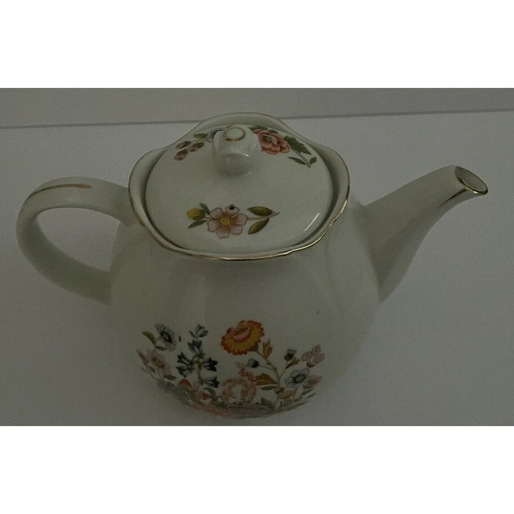 Robinson Design‎ Group China Spring Floral Flowers Orange Green Teapot Kitchen